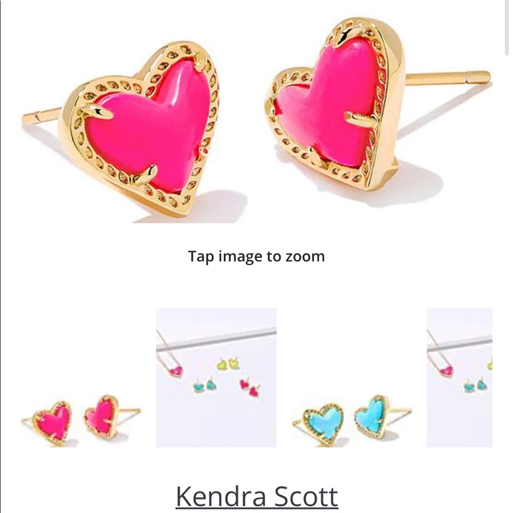 Kendra Scott Ari Heart Gold Stud Earrings- never worn